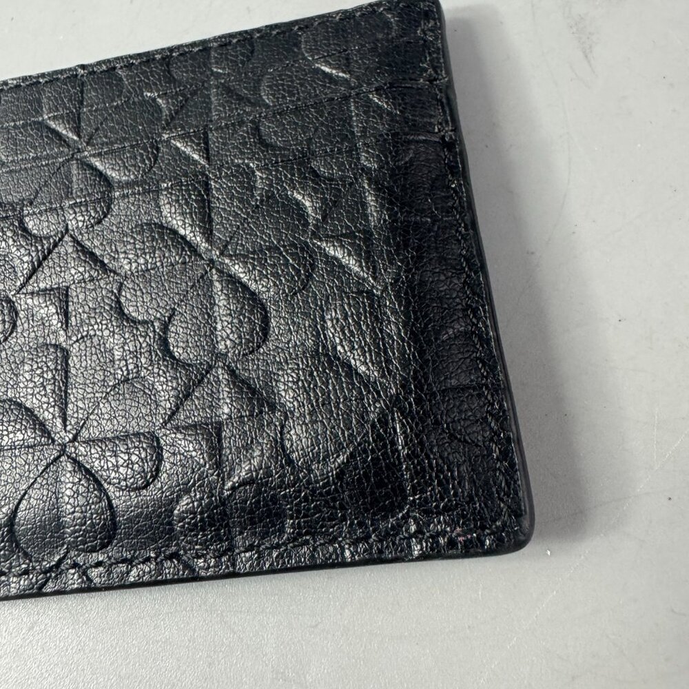 Kate Spade Small Card Holder Wallet Embossed Black Leather - Picture 7 of 10